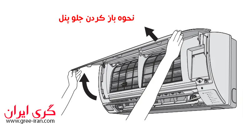 باز کردن قسمت جلو پنل کولر گازی